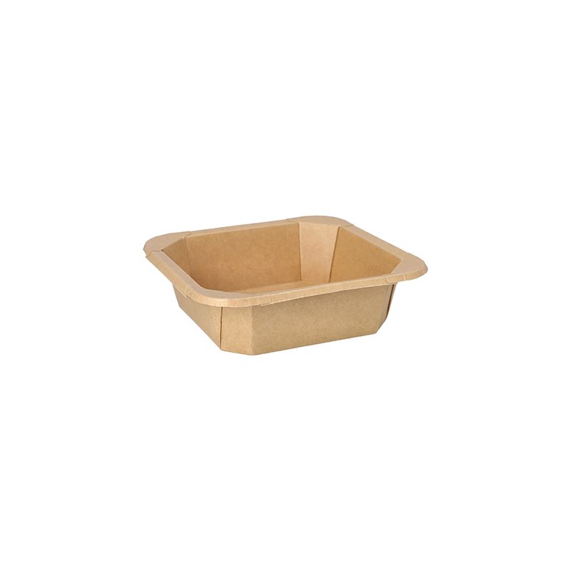 Lunchboxen aus Pappe, 750 ml, 16,2 x 16,2 cm x 4,7 cm braun - Bild 1