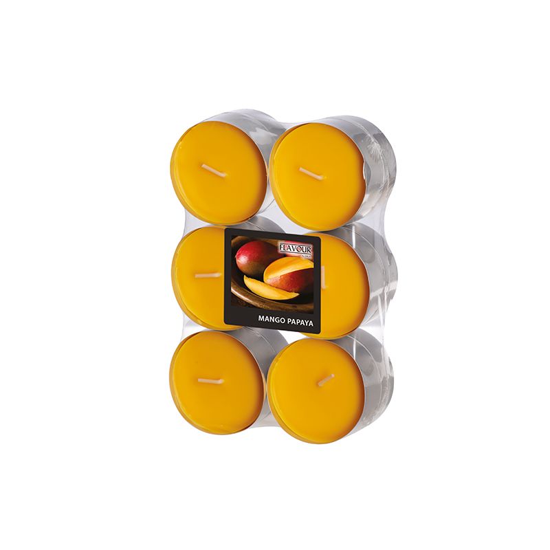 Maxi-Duftteelichter, Mango-Papaya, Ø 58 mm · 24 mm, "Flavour" - Bild 1