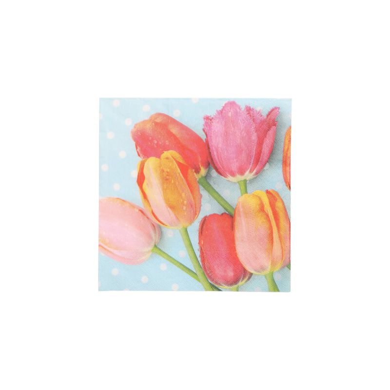 Servietten, 3-lagig 1/4-Falz 33 x 33 cm "Bella Tulipa" - Bild 1