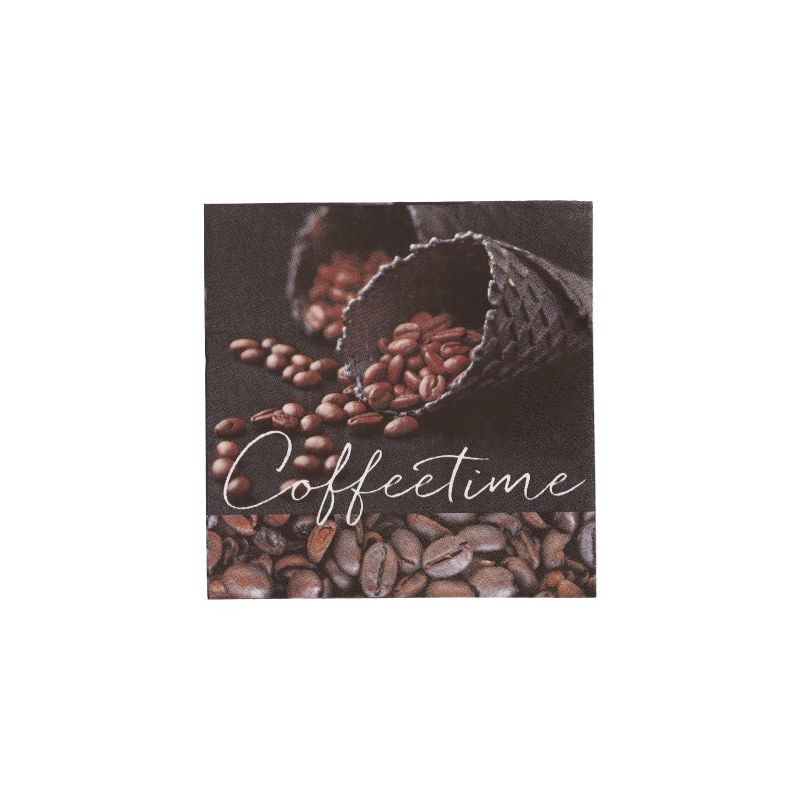 Servietten, 3-lagig 1/4-Falz 33 x 33 cm "Coffeetime" - Bild 1