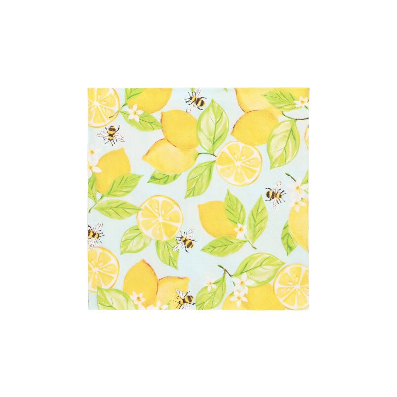 Servietten, 3-lagig 1/4-Falz 33 x 33 cm "Lemon Grove" - Bild 1