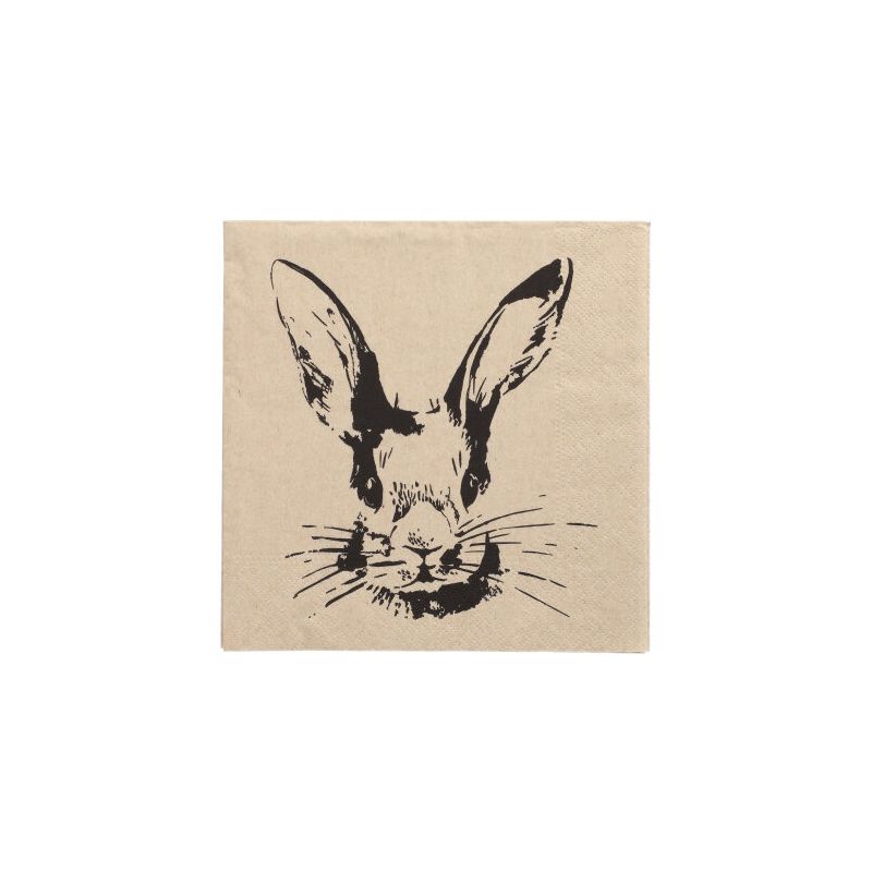 Servietten, 3-lagig 1/4-Falz 33 x 33 cm natur "My Name is Rabbit" aus recyceltem Papier - Bild 1