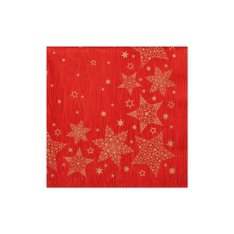 Servietten, 3-lagig 1/4-Falz 40 x 40 cm rot "Christmas Shine" - Bild 1