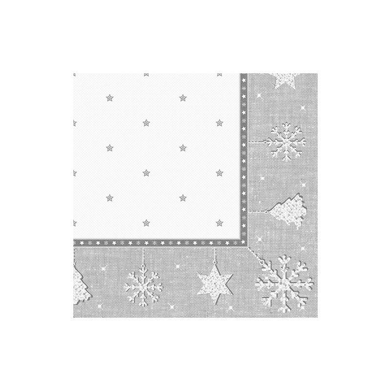 Servietten "ROYAL Collection" 1/4-Falz 40 x 40 cm silber "X-Mas" - Bild 1