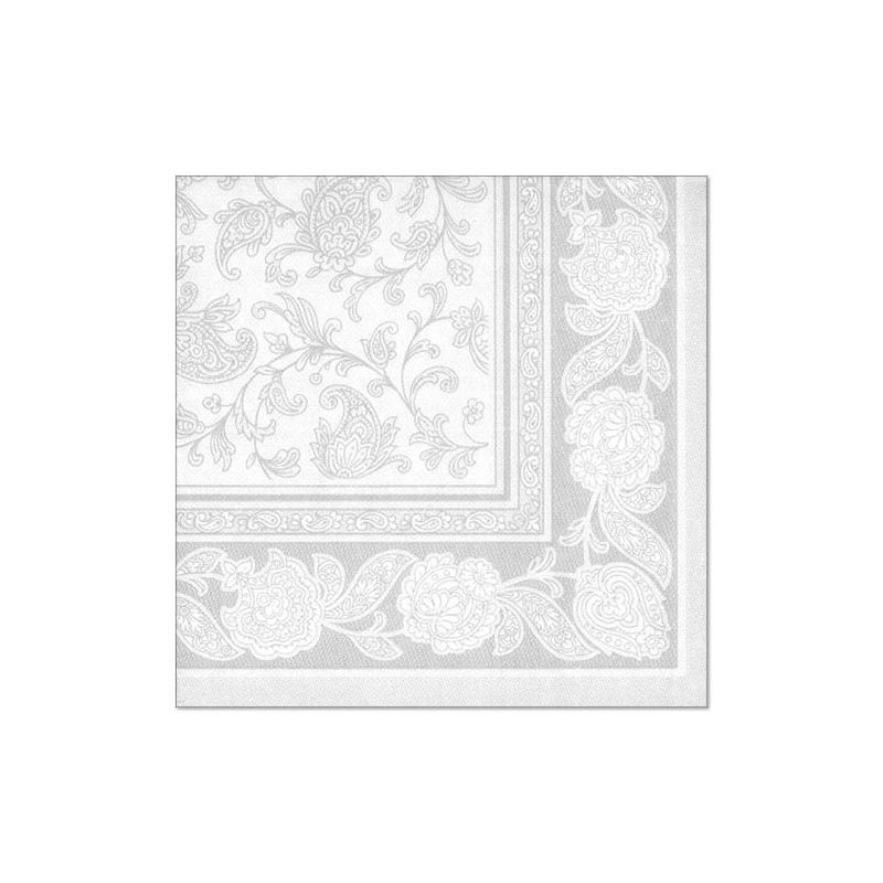 Servietten, "ROYAL Collection" 1/4-Falz 40 x 40 cm weiss "Ornaments" - Bild 1