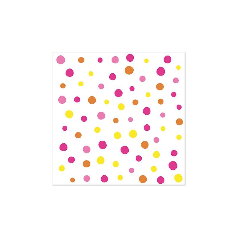 Servietten, pink, 3-lagig, 1/4-Falz, 33 x 33 cm, "Colourful Dots" - Bild 1