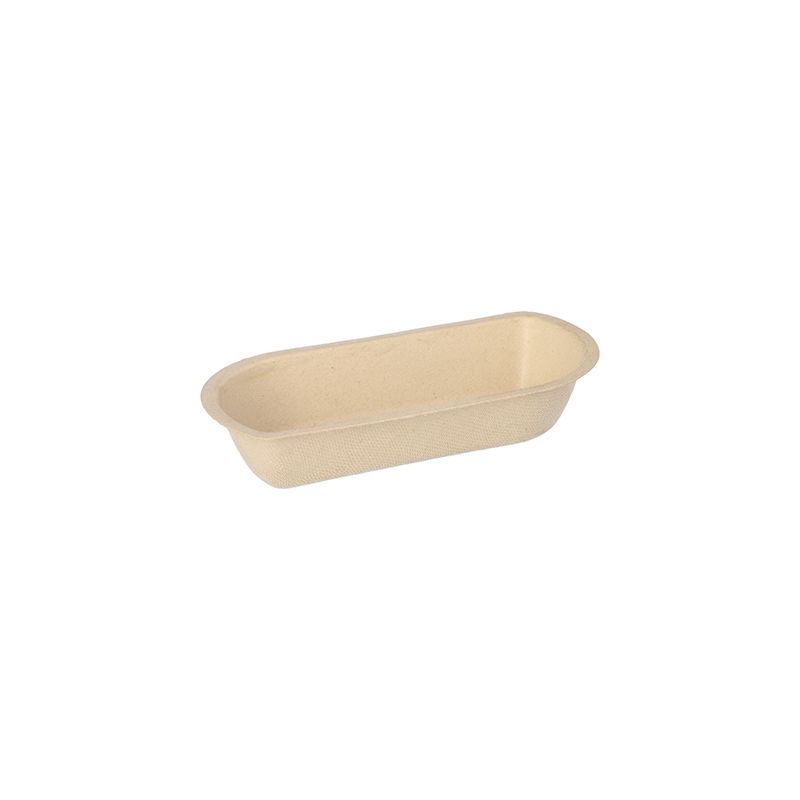 Snacktrays aus Zuckerrohr natur, 7,6 x 15,4 cm x 3,1 cm  - Bild 1