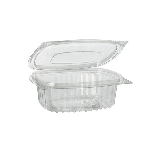 Feinkost- und Salatschalen mit Klappdeckel, R-PET oval 250 ml 4,3 cm x 10,6 cm x 13,3 cm klar 1