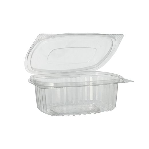 Feinkost- und Salatschalen mit Klappdeckel, R-PET oval 375 ml 5 cm x 11,5 cm x 14,4 cm klar 1