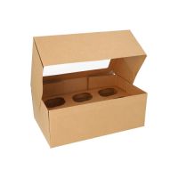 Cupcake kartonger kantig 10 cm x 27 cm x 17,5 cm med PLA-fönster