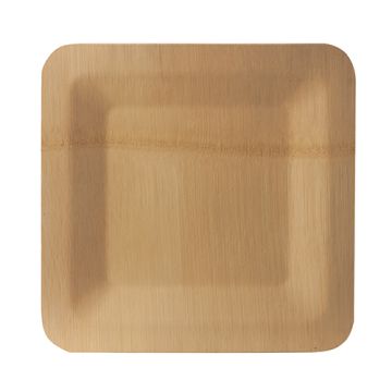 Tallrik, av bambu "pure" kantig 1,5 cm x 25,5 cm x 25,5 cm natur