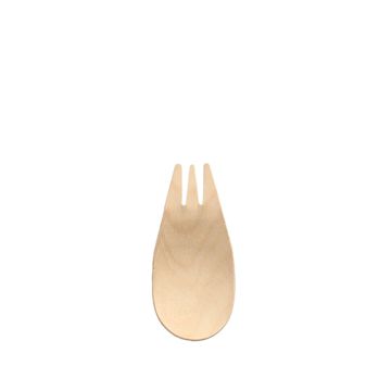 Fingerfood - Sporks, i trä "pure" 8,2 cm natur