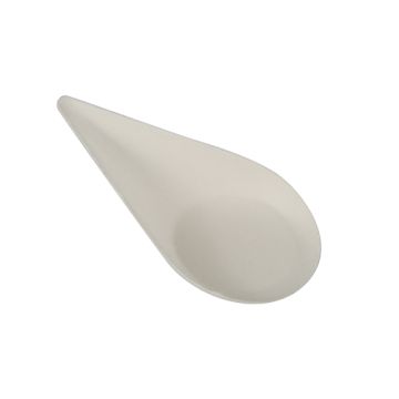 Fingerfood - Teller, sockerrör "pure" 10,5 cm x 5,7 cm vit "Drop"