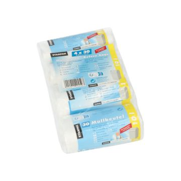 Soppåse med handtag, HDPE 10 l 42 cm x 39,5 cm klar