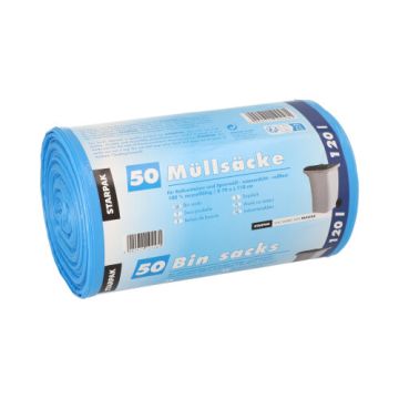 Sopsäck, HDPE 120 l 110 cm x 70 cm blå