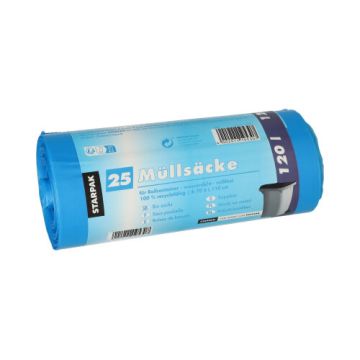 Sopsäck, HDPE 120 l 110 cm x 70 cm blå