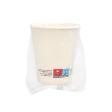 Bägare, papper 0,2 l Ø 8 cm · 9,2 cm vit singelförpackad