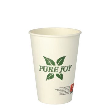 Bägare, papper 0,25 l Ø 8 cm · 10,8 cm vit "Pure Joy"