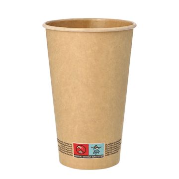 Bägare, papper 0,4 l Ø 9 cm · 13,9 cm brun