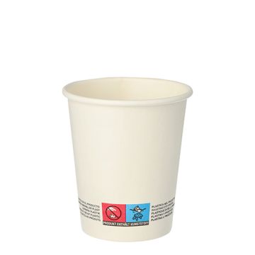 Bägare, papper "To Go" 0,2 l Ø 8 cm · 9,2 cm vit