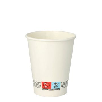 Bägare, papper "pure" 0,2 l Ø 8 cm · 9,2 cm vit