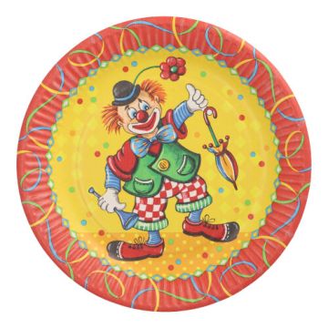 Tallrik, papper rund Ø 23 cm "Clown"