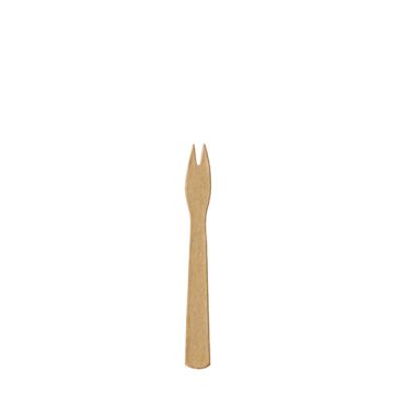 Pommes-Frites gaffel, papper "pure" 8,5 cm brun