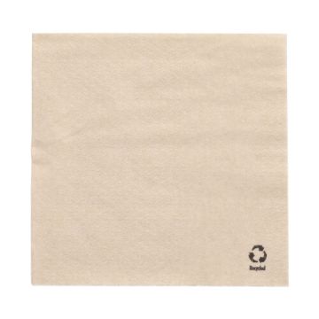 Servett 1-lags 1/4-vikt 33 cm x 33 cm natur av återvunnet papper