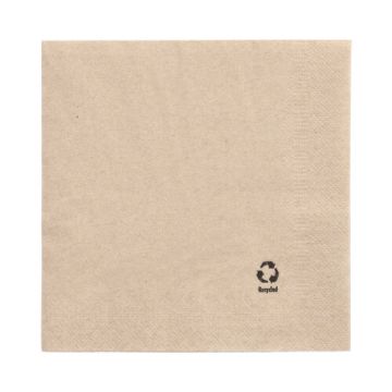 Servetter, 2-lags 1/4-vikt 33 cm x 33 cm natur av återvunnet papper