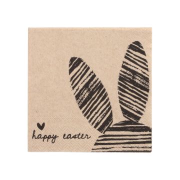 Servett, 3-lags 1/4-vikt 25 cm x 25 cm natur "Bunny" av återvunnet papper