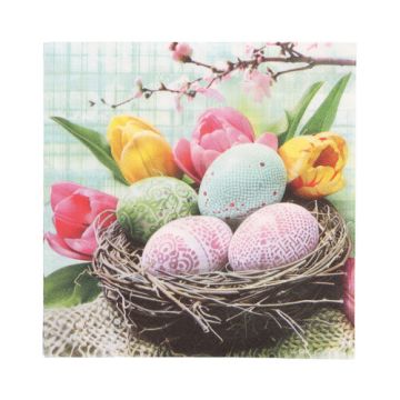 Servett, 3-lags 1/4-vikt 33 cm x 33 cm "Easter Basket"