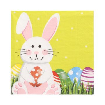 Servett, 3-lags 1/4-vikt 33 cm x 33 cm "Easter Bunny"