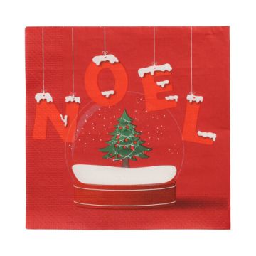 Servett, 3-lags 1/4-vikt 33 cm x 33 cm "Noel Enneige"