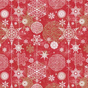 Servett, 3-lags 1/4-vikt 33 cm x 33 cm "Shining Snowflakes"