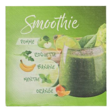 Servett, 3-lags 1/4-vikt 33 cm x 33 cm "Smoothie"