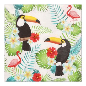 Servett, 3-lags 1/4-vikt 33 cm x 33 cm "Toucans"