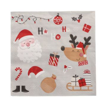 Servett, 3-lags 1/4-vikt 33 cm x 33 cm "Vive Noel"