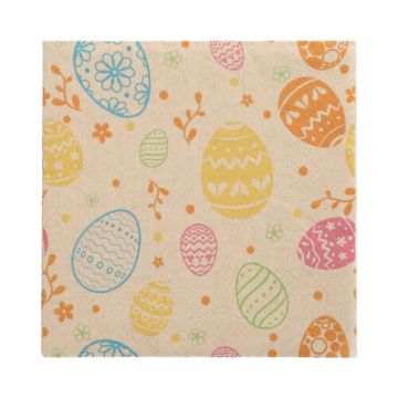 Servett, 3-lags 1/4-vikt 33 cm x 33 cm natur "Eggs" av återvunnet papper