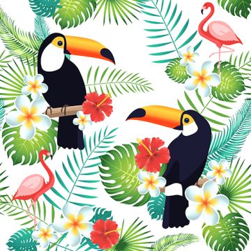 Servett, 3-lags 1/4-vikt 40 cm x 40 cm "Toucan"