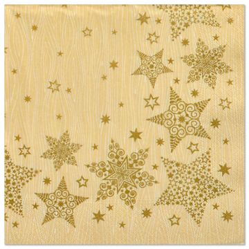 Servett, 3-lags 1/4-vikt 40 cm x 40 cm creme "Christmas Shine"