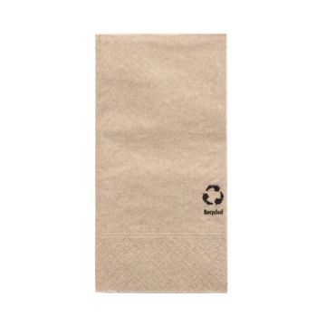 Servett, 3-lags 1/8-vikt 33 cm x 33 cm natur av återvunnet papper