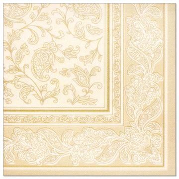 Servetter "ROYAL Collection" 1/4-vikt 40 cm x 40 cm champagne "Ornaments"