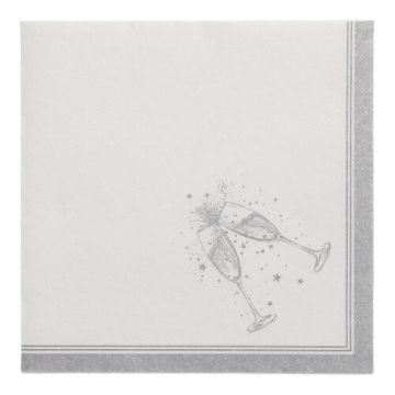 Servetter "ROYAL Collection" 1/4-vikt 40 cm x 40 cm silver "Festivities" 