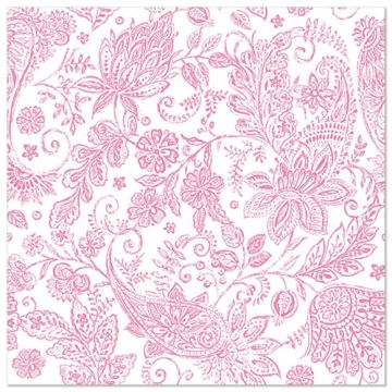 Servetter "ROYAL Collection" 1/4-vikt 40 cm x 40 cm fuchsia "Paisley"