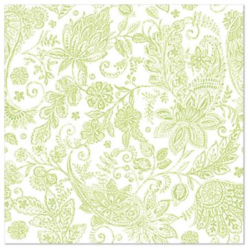 Servetter "ROYAL Collection" 1/4-vikt 40 cm x 40 cm limegrön "Paisley"