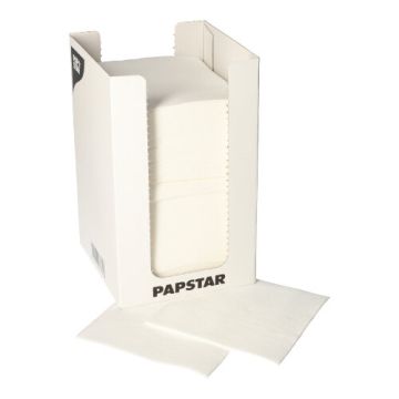 Servetter, 2-lags "PUNTO" 1/4-vikt 20 cm x 20 cm vit mikropräglade, i dispenser