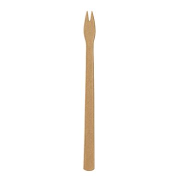 Pommes-Frites gaffel, papper "pure" 13,5 cm brun