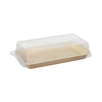 Sushi tallrik Palmblad kantig 100 ml 4,3 cm x 18,4 cm x 10,4 cm natur med locks av rPET