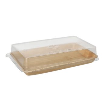 Sushi tallrik Palmblad kantig 200 ml 4,4 cm x 22 cm x 14,2 cm natur med locks av rPET