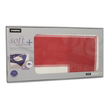 Snibbdukar, tygliknande, nonwoven "soft selection plus" 80 cm x 80 cm vinröd "Frame"